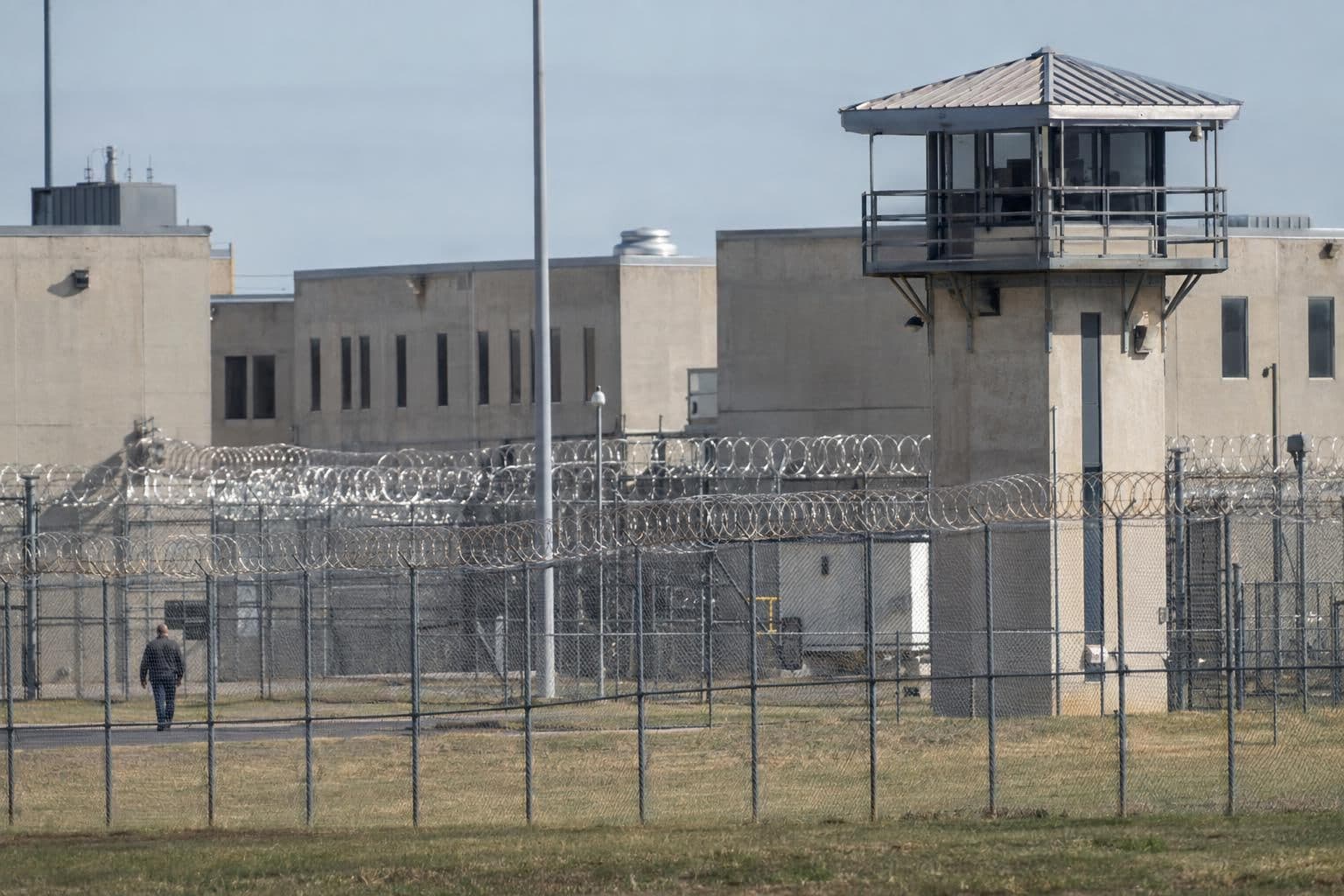 Exterior of an institutional prison building