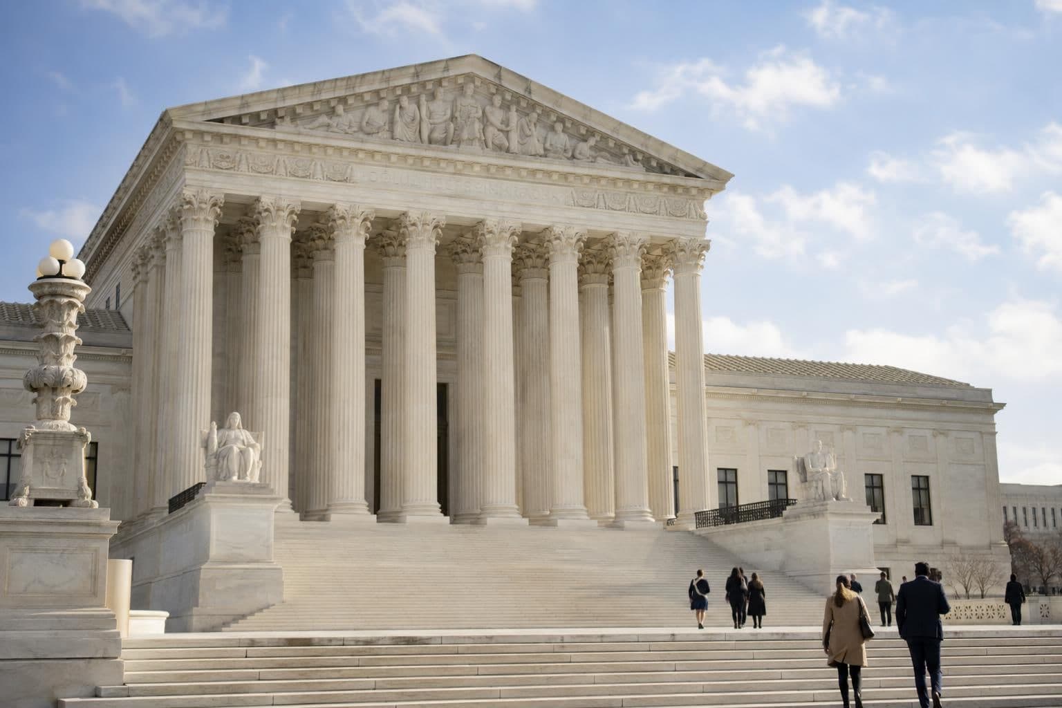The Supreme Court building as the justices take up cases involving climate claims and immigration safeguards.