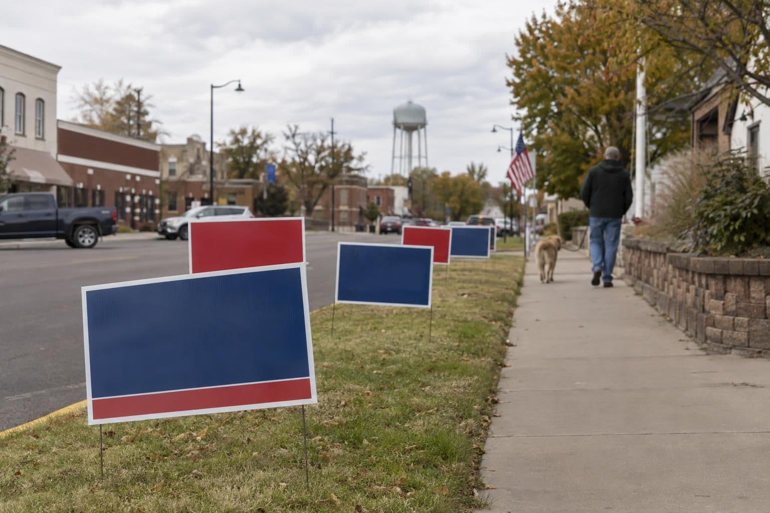 Generic Senate campaign signs in a Kansas community
