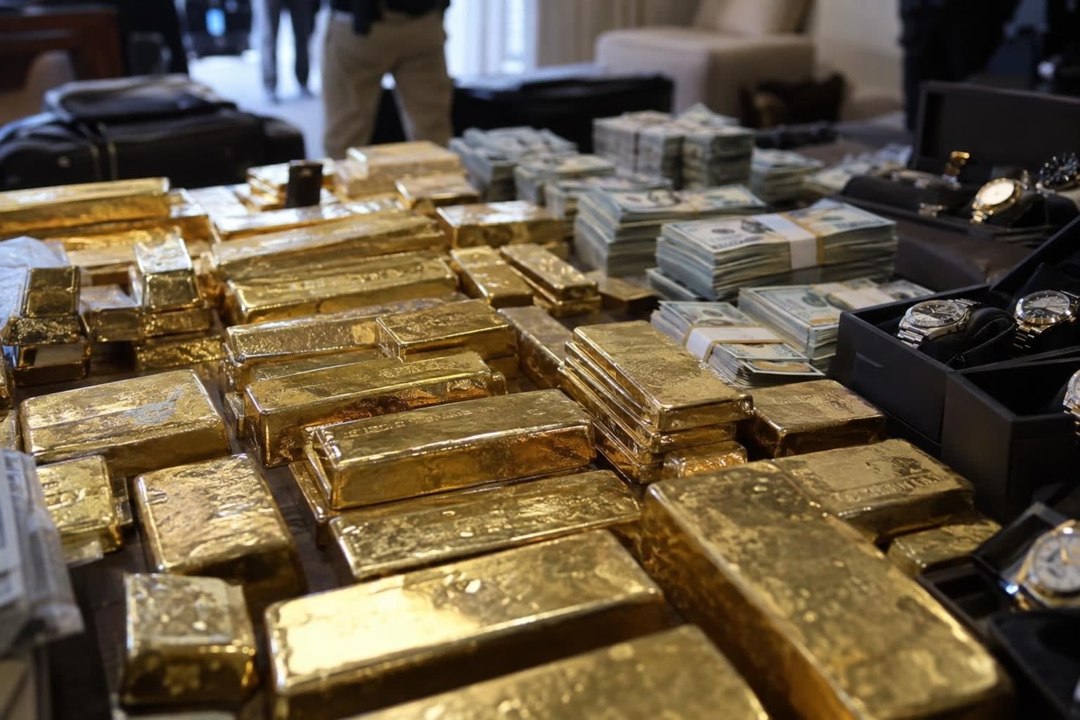 Gold bars recovered by agents, the most visible asset in the fraud case