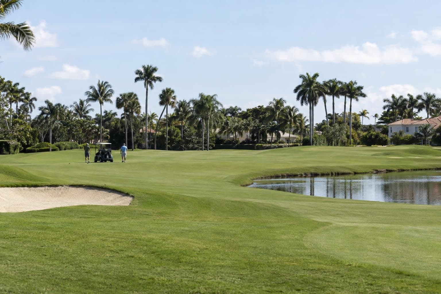Open fairways and greens at a private golf course in West Palm Beach.