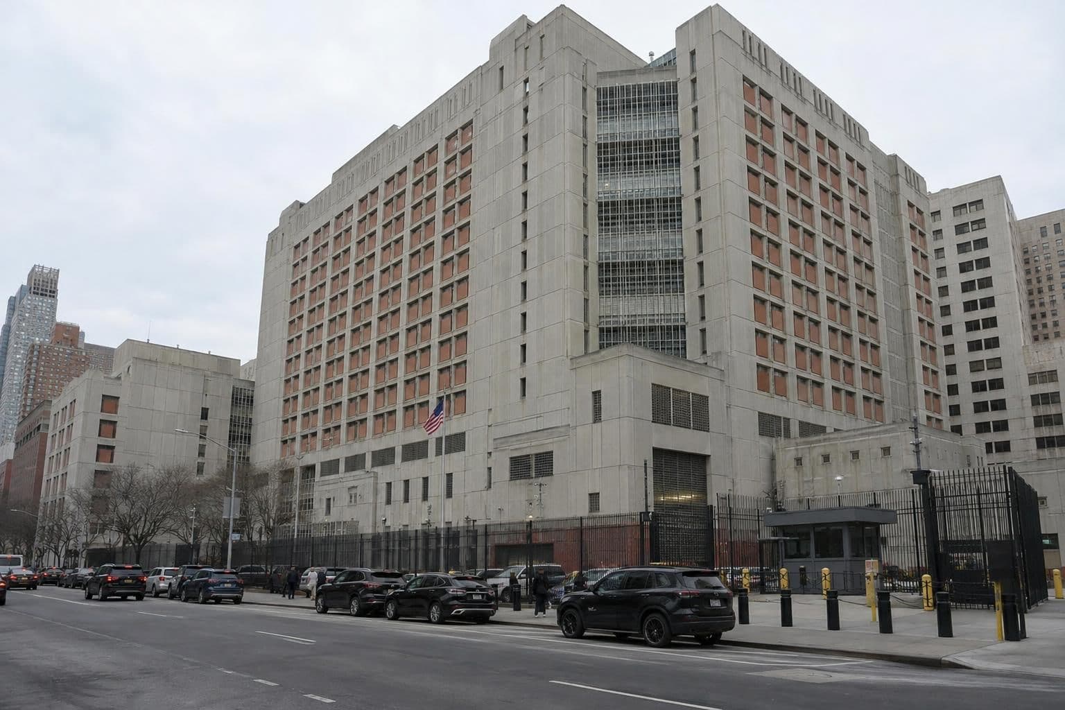 Exterior of the Metropolitan Detention Center in Brooklyn.