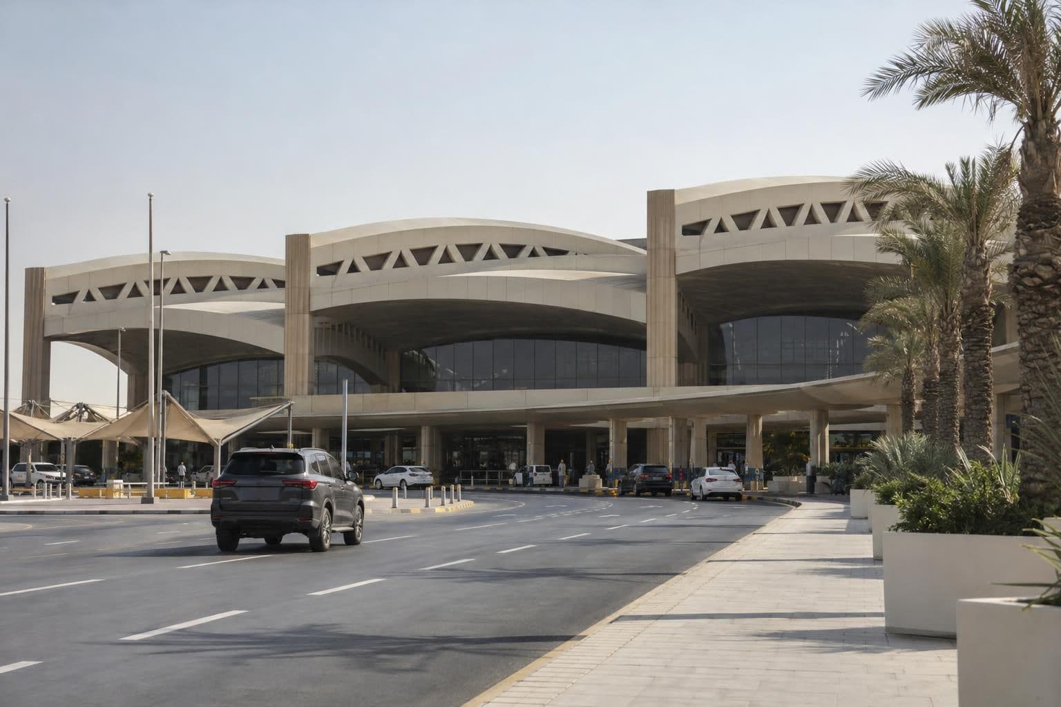 Riyadh airport’s domestic-terminal complex after a reported missile strike.