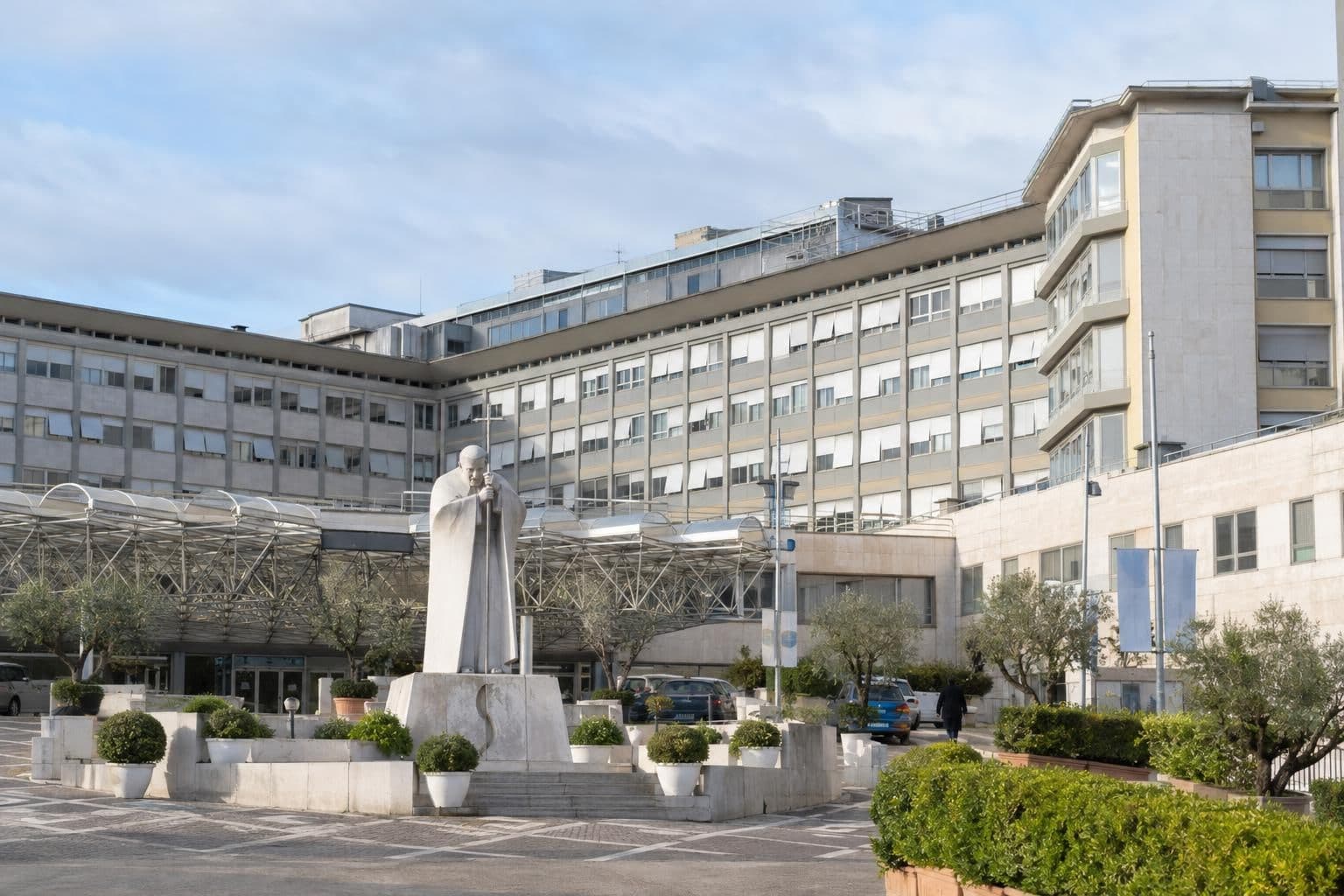 Exterior of a Rome hospital identified as the planned site of the operation.
