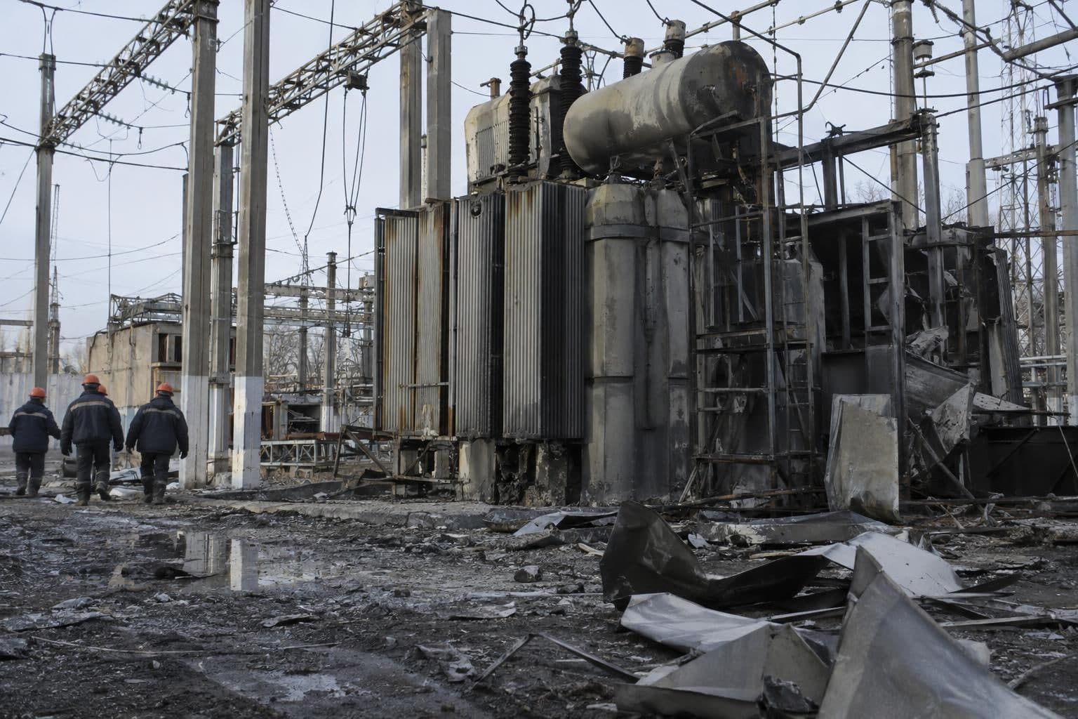 Energy infrastructure in Ukraine after reported strikes on power and gas facilities.