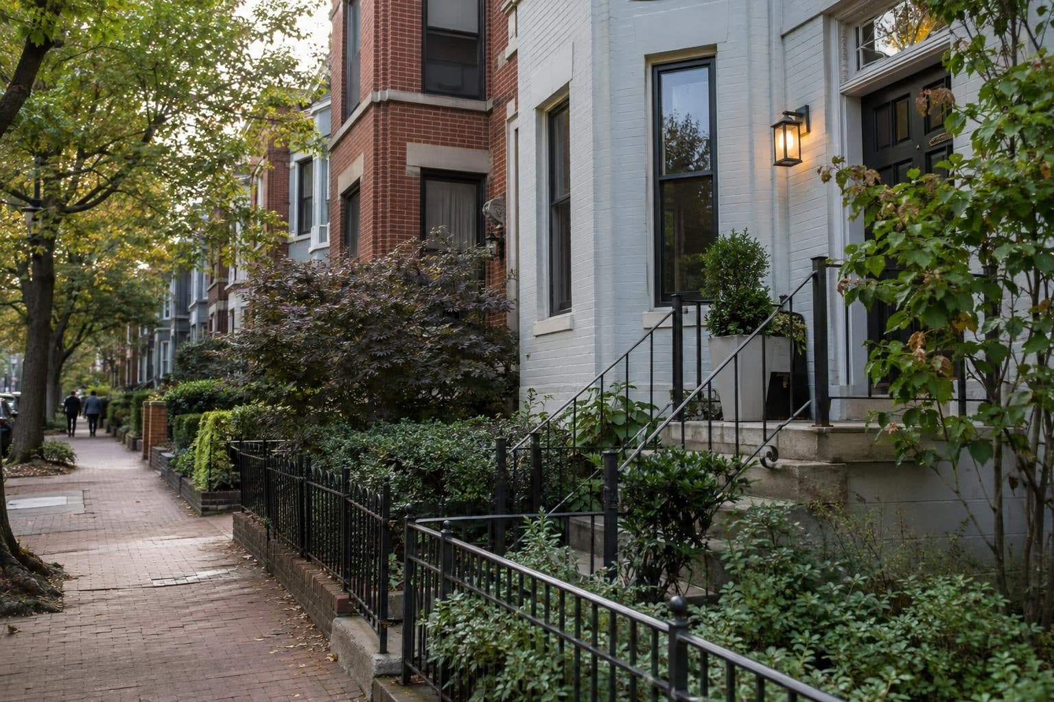 Exterior of a Washington, D.C., home representing the residence searched under a federal warrant.